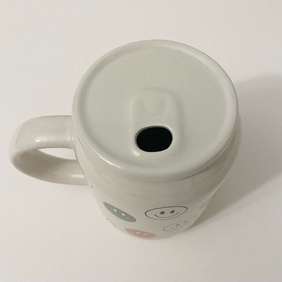 Sunday Morning Ceramics Happy Face Mug Pop Can Style Lid - Picture 7 of 16